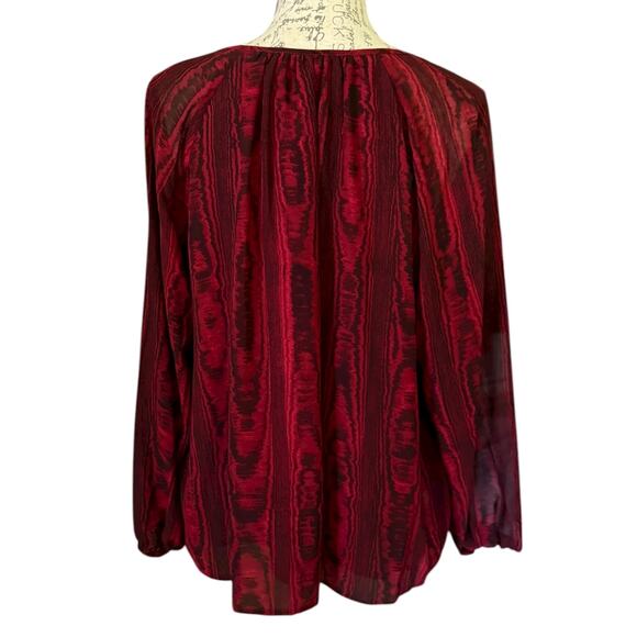 Michael Kors Red Long Sleeve Peasant Blouse Shirt Size Small - Picture 2 of 5